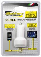 Double USB port 1+2.1 AMP X-ALL 