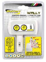 Двойная розетка +1USB порт 1AMP WALLY