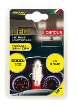 LED spuldze, 1 gab, C5W 36mm Festoon/Canbus, 3SMD