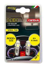 LED spuldzes, 2 gab, W5W T10 Canbus, 5SMD