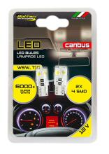 Лампочки светодиодные, 2 шт., W5W T10 Canbus, 4SMD