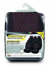 Set of car seat covers SPIDERWEB, black/red