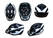 Bicycle helmet for adults WHITE/BLACK, size L