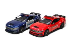 KINSMART Die-cast model 2024 Ford Mustang Dark Horse (Police/Firefighter), scale 1:38