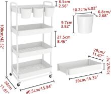 Baby Plastic Rolling Cart Art.205438 Полка для детской комнаты на колёсиках