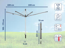 LEIFHEIT Linomatic 600 Plus skalbinių džiovyklė, 105 cm