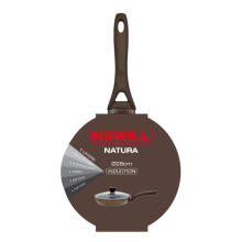 Natura frying pan with glass lid &Oslash;28cm induction brown