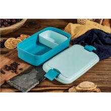 Food bowl rectangle with cutlery 1,4L Lunch&amp;amp;Go blue