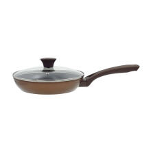 Natura frying pan with glass lid &Oslash;24cm induction brown