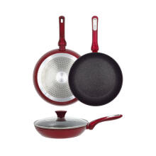 Cosmo frying pan with glass lid &Oslash;24cm induction red