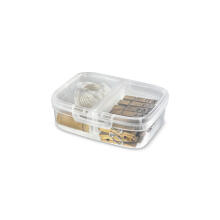 Rectangular food storage container with divider 3,3L Snap Box transparent