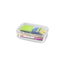 Rectangular food storage container with divider 3,3L Snap Box transparent