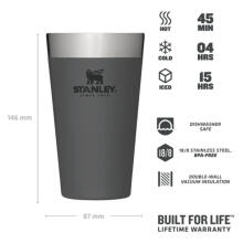 The Stacking Beer Pint Adventure 0,47L dark grey