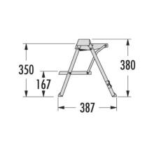 Folding step bench StepFix / steel / 2 steps / black