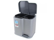 Duo 15+7L silver / dark grey pedal bin