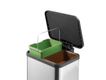 Waste sorting bin with pedal &Ouml;ko duo Plus M / 2x9L / Stainless steel