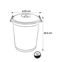 Контейнер для мусора Hugo 70L Mega &Oslash;55x60,5см темно-зеленый