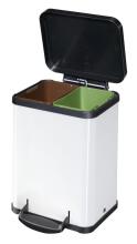 Waste sorting bin with pedal &Ouml;ko duo Plus M / 2x9L / white