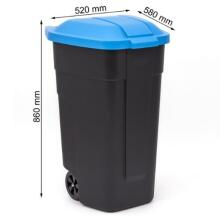 Wheeled bin 110L black/blue