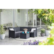 Garden furniture set Elodie 5 Seater Corner with table/storage box grey