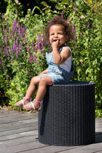 Cool Stool garden table/storage box grey