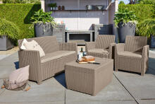 Garden furniture set Mia Set with cushion box beige