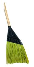 Street broom with handle flat green