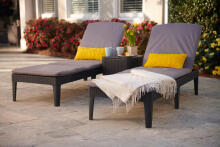 Jaipur sun lounger with cushion grey