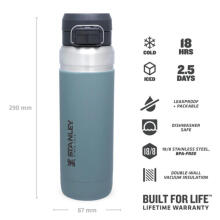 Termopudele The Quick Flip Water Bottle Go 1,06L zilganpelēka