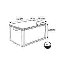 Transpordikast kandev&otilde;imega kuni 30kg Robert 60x40x32cm 64L grafiitist