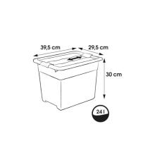 Box with lid crystalbox Cornelia 39,5x29,5x30cm 24L transparent