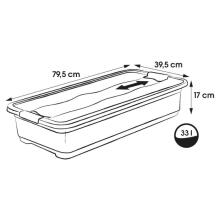 Kaste ar vāku crystalbox Cornelia 79,5x39,5x17cm 33L caurspīdīga