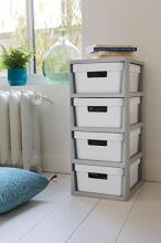 Infinity Chest on wheels with 4 boxes 11L 30x36x69cm grey/white