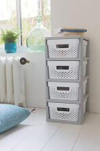 Infinity 11L 4 compartment wheeled chest 30x36x69cm grey/white