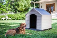 Домик для собак Dog House 95x99x99см серый