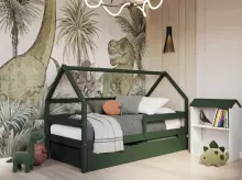 YappyKids YappySole Art.388943 Green house bed 200x90cm