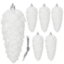 Christmas tree pendants cones Springos CA1170 6 pcs 14 cm