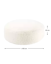 WigiWama Teddy Art.W597690 Cream White Ottoman