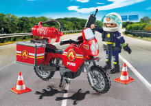 PLAYMOBIL ACTION HEROES Fire Motorcycle & Oil Spill Incident 71466