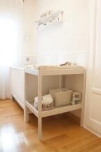 La Bebe™ Changing table Art.12665 Transparent white Pārtinamais koka galds balts