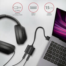 ADA-12 Ārējā stereo skaņas karte USB 2.0 48 kHz/16 bit, metāls, USB-A kabelis 15 cm garš