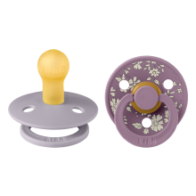 Bibs Liberty Colour Round Art.211658 Capel/Fosil Grey Пустышка (соска) из 100% натурального каучука 0-6  мес.(2 шт.)