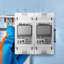 Qoltec 50899 Vienfāzes elektroniskais enerģijas skaitītājs | 230 V | LCD | 2P | DIN sliede
