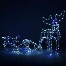 Ziemeļbriežu dekorācija ar kamanām  Springos CL1225 288 Led