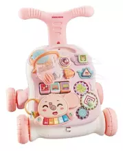 Kikkaboo Walker 3 in 1 Play Grow Art.214584 Pink Stumjamais staigulis-rotaļlieta