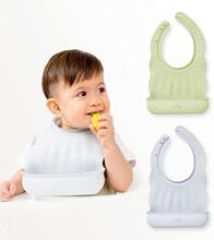 Lollipop Silicone Bib Art.CABU-BIB01ZZPY01 Buttermilk/Misty Rose Детский силиконовый слюнявчик,2 шт
