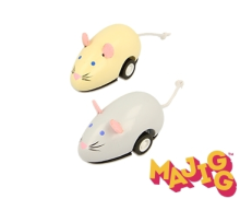 Vaikų amatų „Majigg Pull Back“ pelės menas. WD231 Mokomoji medinė žaislinė pelė su ratukais