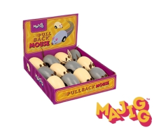 Kids Krafts Majigg Pull Back Mouse Art.WD231 Attīstoša koka rotaļlieta Pelīte uz riteņiem