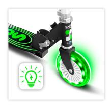 Tõukeratas Skids Control, LED rattad