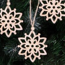 CA0660 WOODEN ORNAMENT 6 PCS (FLOWER)
